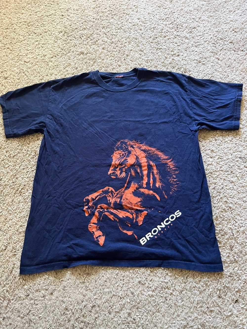 NFL Denver Broncos Large Horse Graphic Navy Tee
